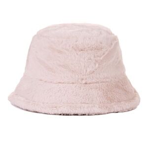 Fluffy Fuzzy Bucket Hat Women Color Beige Size OS
